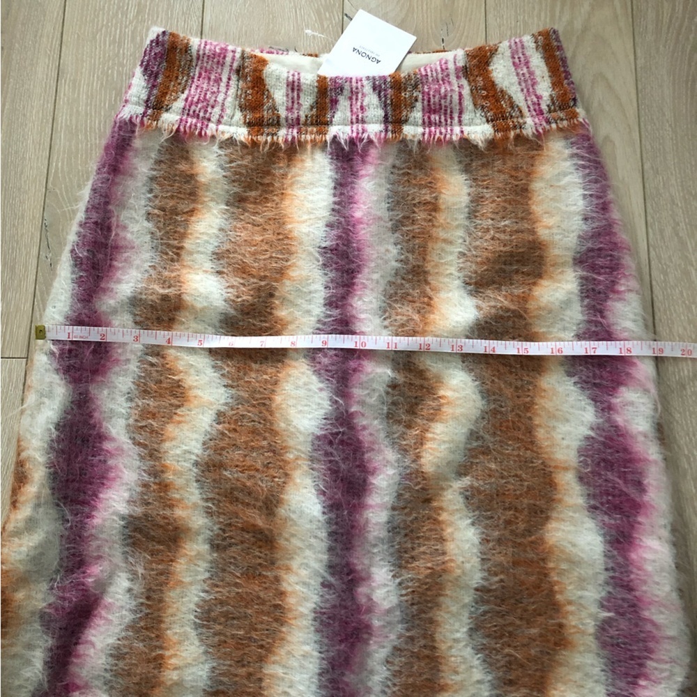 NWT Agnona Italy Cashmere Mohair Blend Striped Skirt Designer - Picture 3 of 8